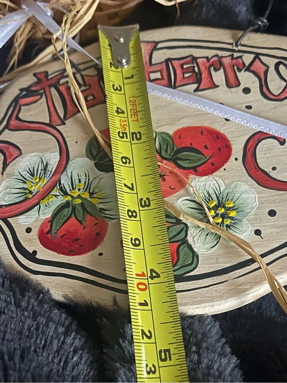 Handcrafted Rustic Strawberry Décor Set – Wooden Plaque & Strawberry Ornament